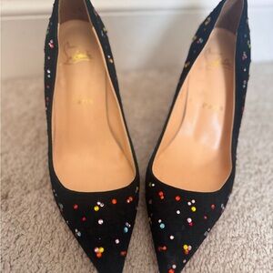 Christian Louboutin Black Heels with Multicolor Studs